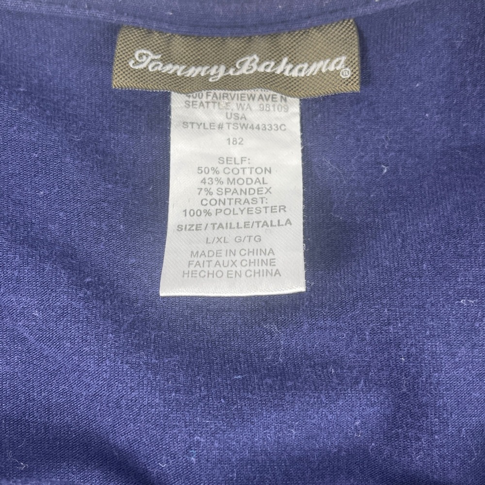 Tommy Bahama Swim Coverup Women L/XL Blue Lace Up Tassel Sheer Trim - Picture 6 of 8